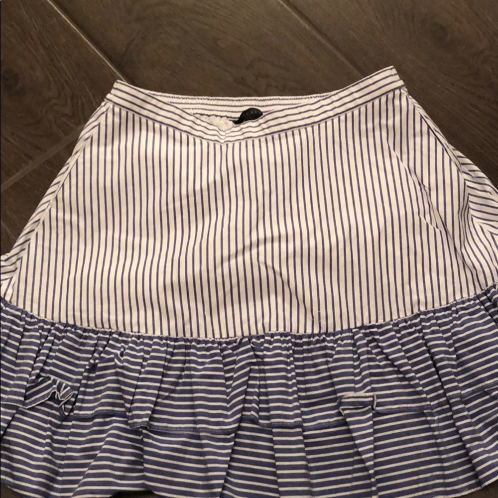 Blue and white ruffle skirt